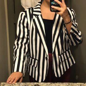 Black and white blazer